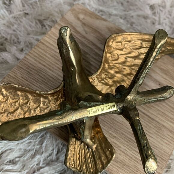 Vintage MCM Style Brass Eagle On Branch Figure Made In Korea - Picture 14 of 17